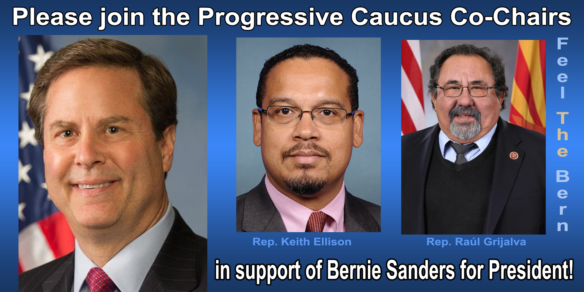 Rep. Donald Norcross, Please join Congressional Progressive Caucus Co-Chairs in Support of Bernie Sanders for President